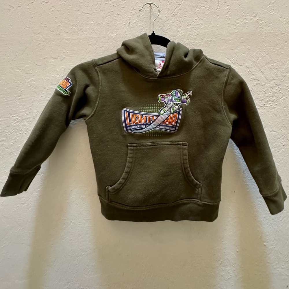 Disney Toy Story Buzz Lightyear Youth Hoodie Olive Green Extra Small